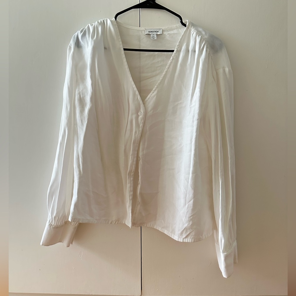 nordstrom button up in white